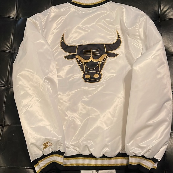 Mens Large New Chicago Bulls Black label starter jacket - Picture 2 of 4